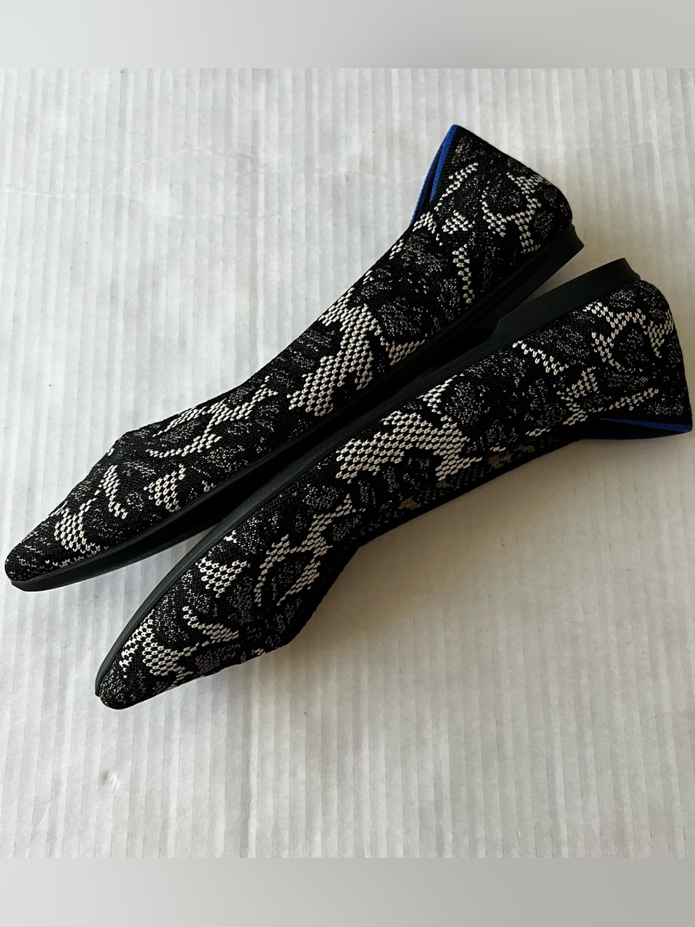 Rothy's x Anthropologie The Point II Flats Black Chantilly Pointed Toe 8.5 - Picture 9 of 14